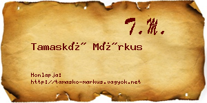 Tamaskó Márkus névjegykártya